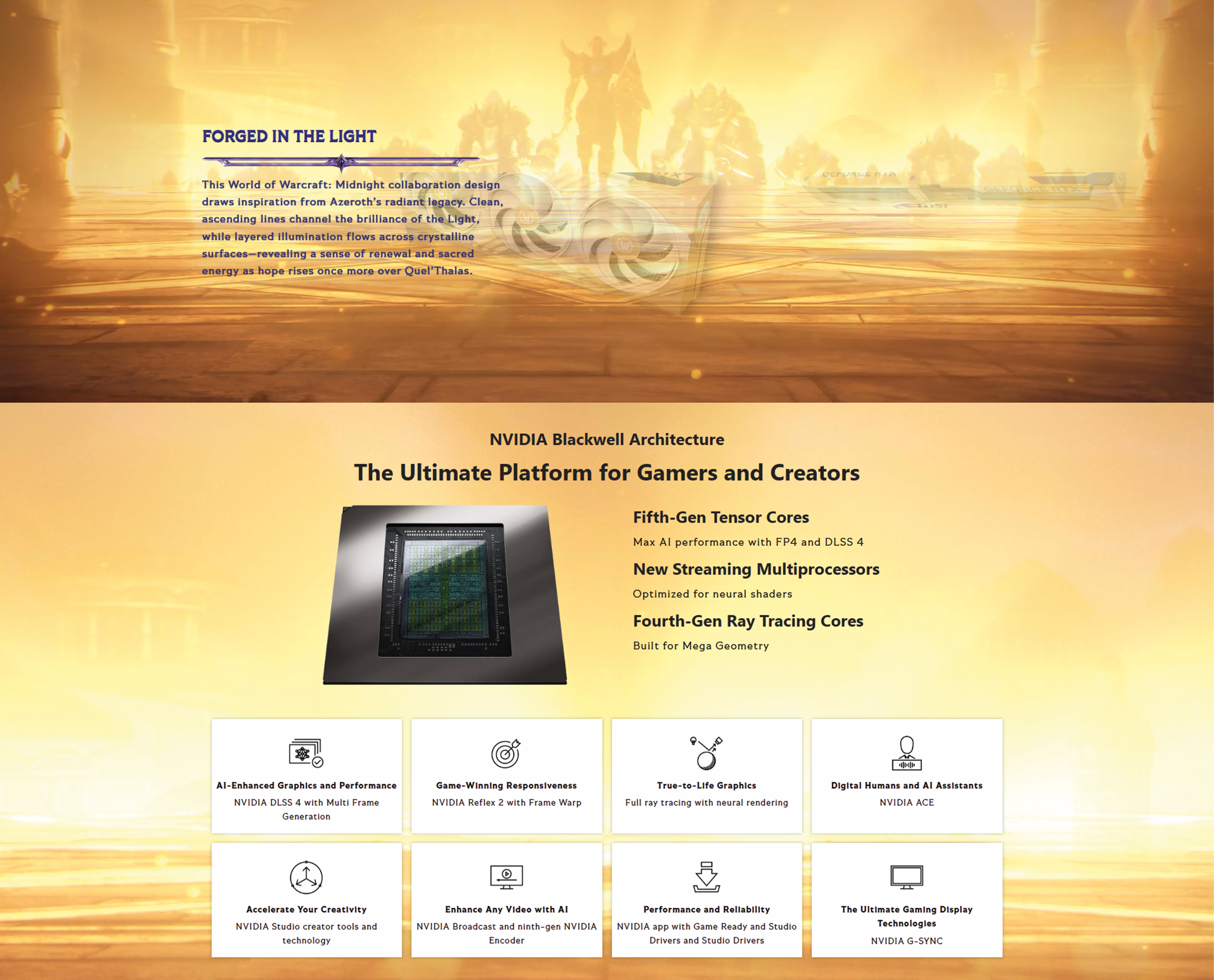 Level up your battle station with the GeForce RTX 5070 12G World of Warcraft Midnight Light Edition OC