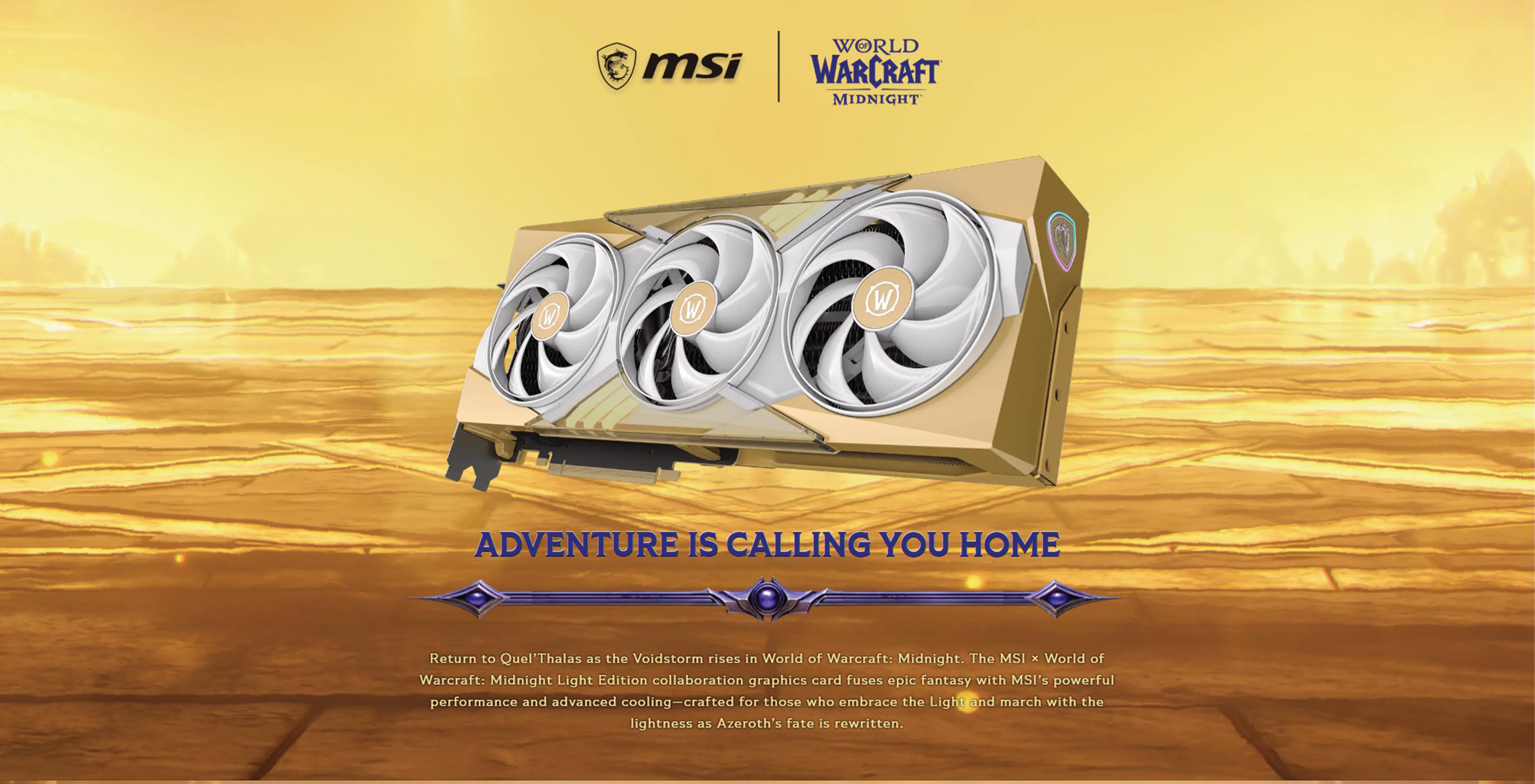 Level up your battle station with the GeForce RTX 5070 12G World of Warcraft Midnight Light Edition OC