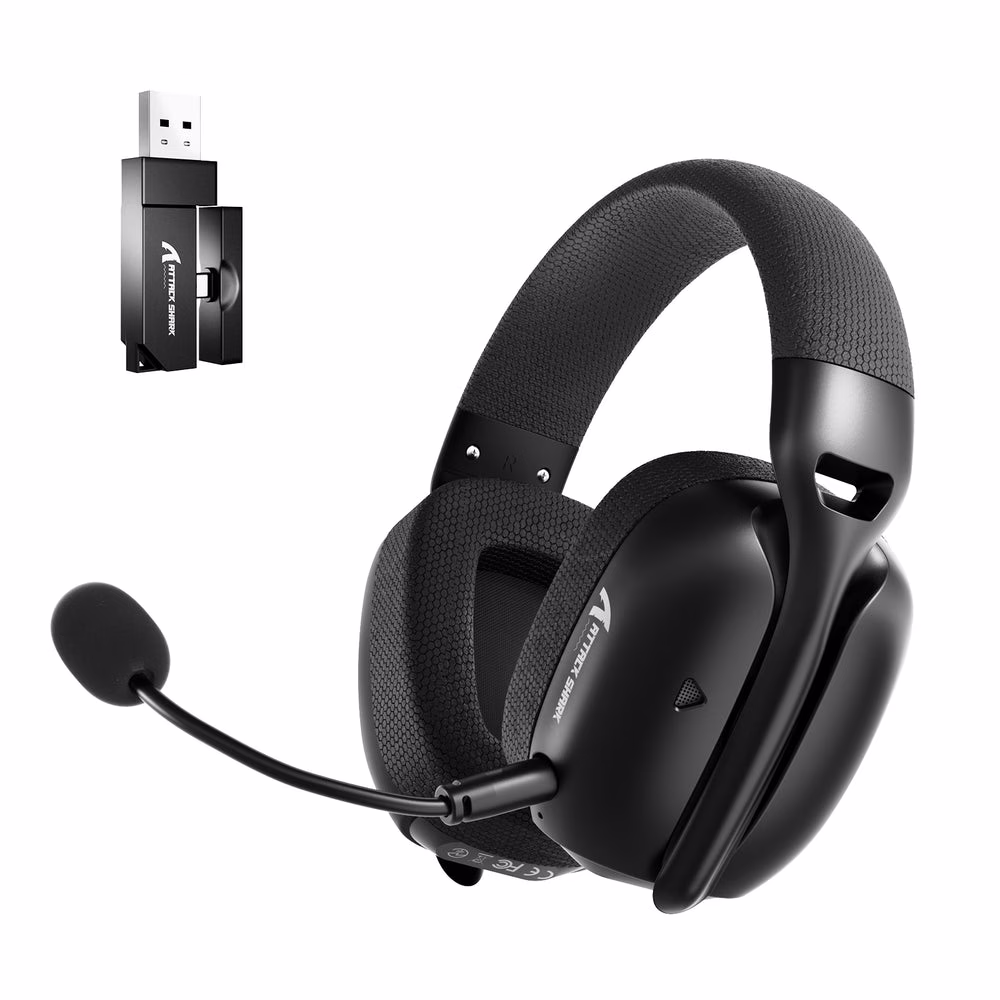 ATTACK SHARK L80 PRO Wireless Gaming Headset, 20ms Ultra-Low Latency, 203g Featherweight Design, Dual Mics, & Tri-Mode Connectivity, Black | L80 Pro – Buy Online