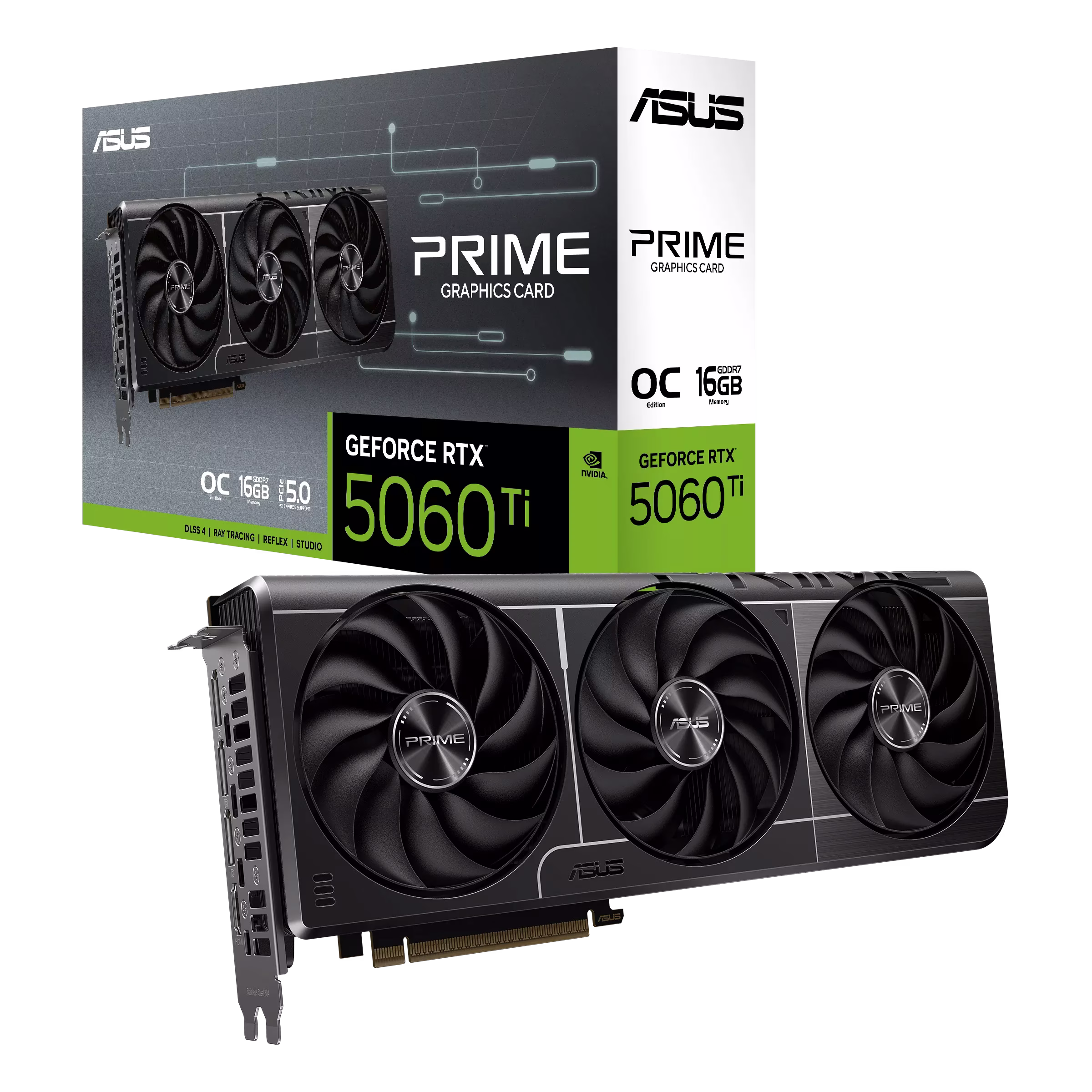 ASUS PRIME RTX 5060 Ti 16GB GDDR7 OC Edition Graphics Card, PCIe 5.0,  28 Gbps, 128-bit, 759 TOPs AI Performance, 2.5 Slot Design,  4608 CUDA Core | 90YV0MH2-M0NA00 – Buy Online