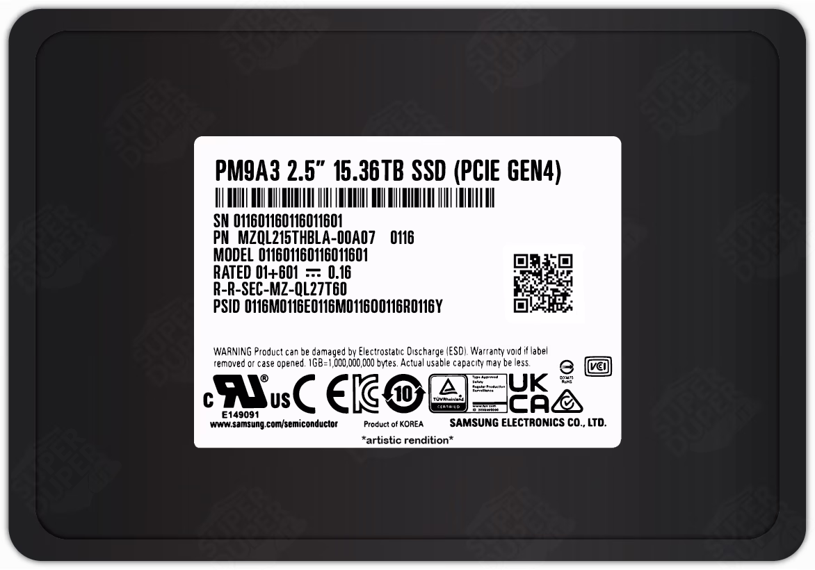 Samsung PM9A3 15.36TB NVMe Data Center SSD, PCIe Gen4 x4, 2.5" 7mm, 6800 MB/s Read, OEM Tray Version | MZQL215THBLA-00A07 (EOM WITHOUT BOX) – Buy Online