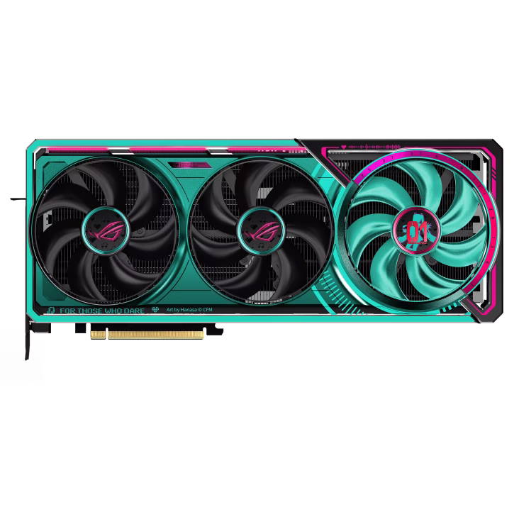 ASUS ROG Astral GeForce RTX 5080 16GB GDDR7 OC HATSUNE MIKU EDITION Graphics Card (GPU), 1801 AI TOPs, PCI Express 5.0, 30 Gbps  256-bit, 10752 CUDA Cores | 90YV0LV9-M0NM00 – Buy Online