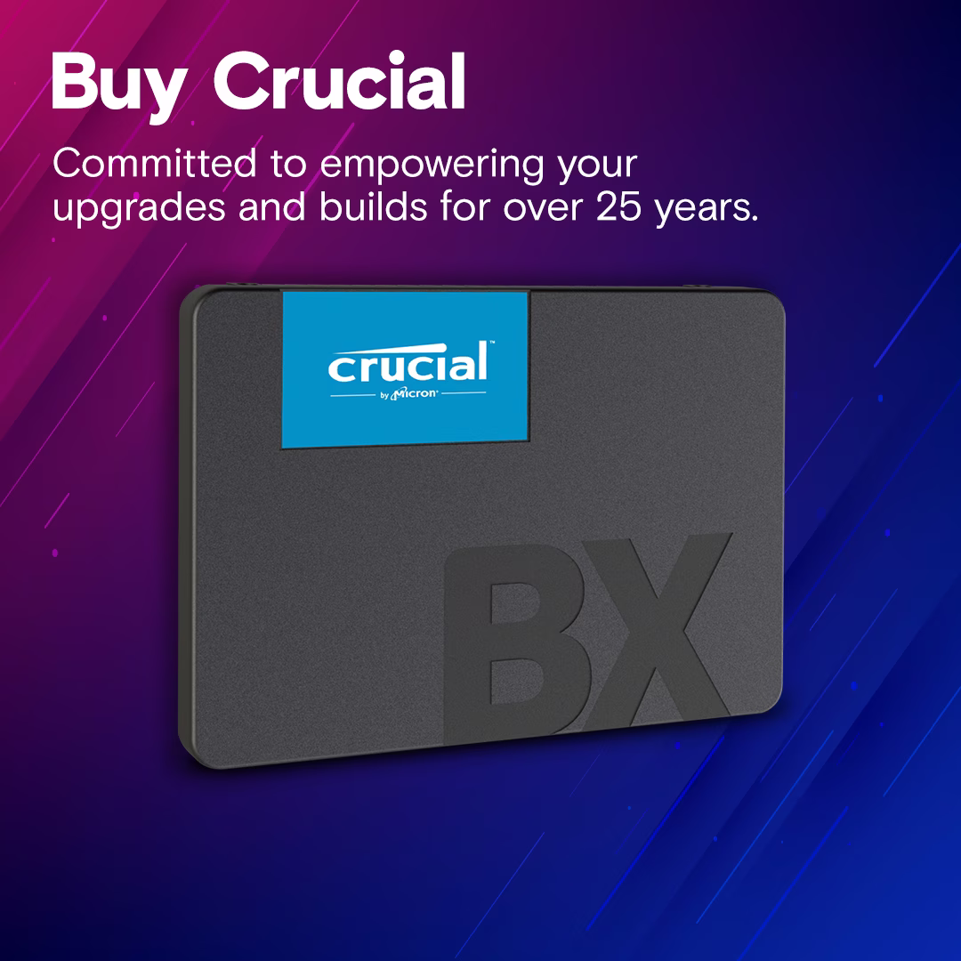 Crucial BX500 2TB 3D NAND SATA 2.5-inch SSD, Sequential read/write speeds of 540/500MB/s, Over 45x more energy efficient than a typical hard drive | CT2000BX500SSD1 thumbnail 6