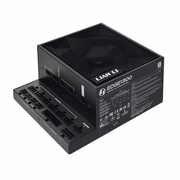 Lian Li EDGE 1300W ATX 3.1 Black Powersupply PSU, 80 PLUS PLATINUM, Built-in USB Hub, Dual Chamber Design, 12V-2x6, PCIE5.1 | EDGE1300 – Buy Online