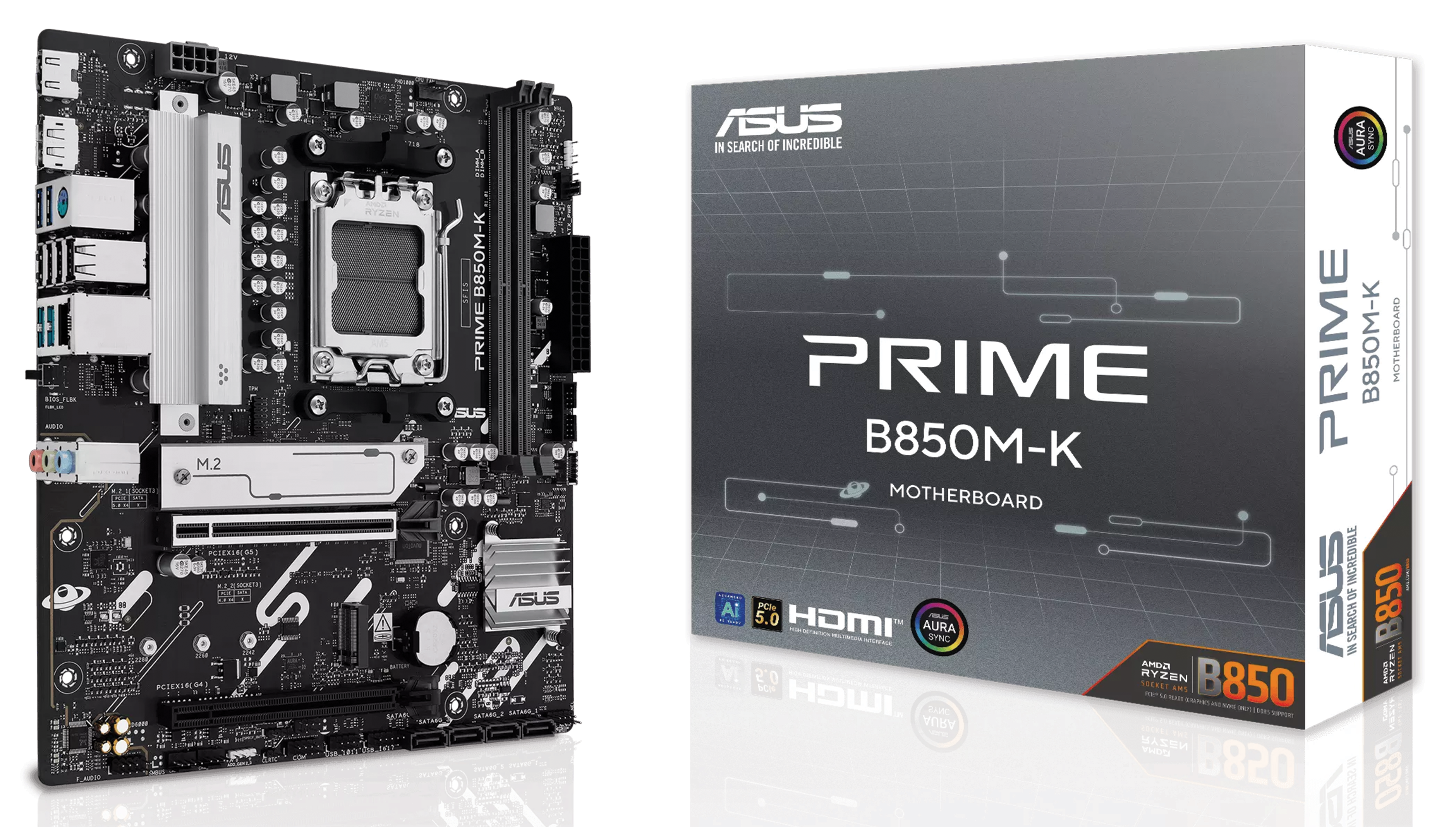 ASUS Prime B850M-K AMD B850 mATX Motherboard, Ryzen AM5 Socket, PCIe 5.0, DDR5 | 90MB1LV0-M0EAY0 – Buy Online