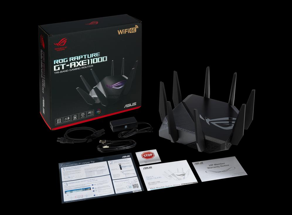 ASUS ROG Rapture GT-AXE11000 Tri-Band WiFi 6E Gaming Router, 11000Mbps, 2.5G Port, 6GHz Band, Aura RGB | 90IG06E0-MO1R00 thumbnail 7