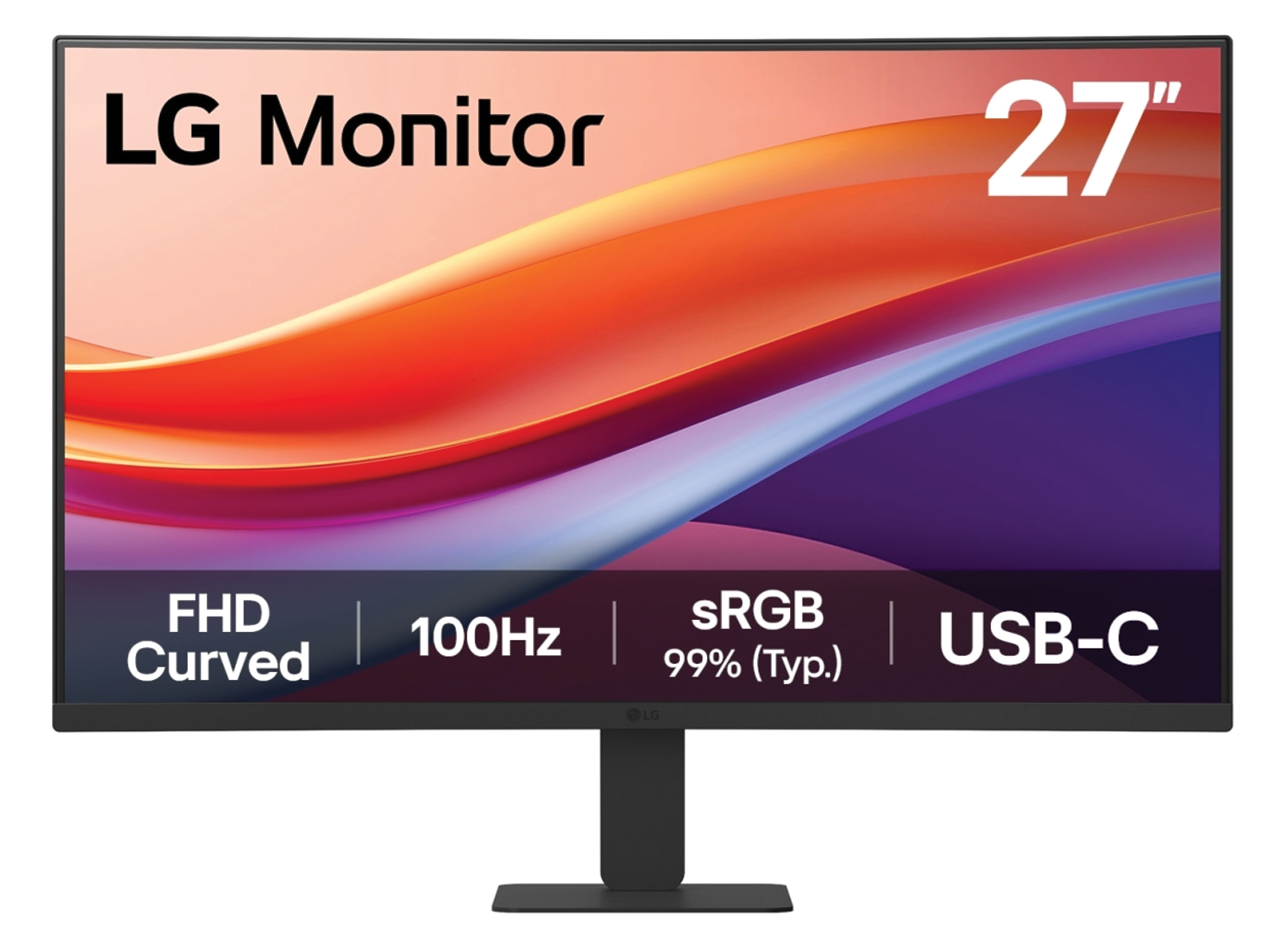 LG 27U421A-B 27" Curved Full HD Gaming Monitor, 100Hz Refresh Rate, USB-C and HDMI Connectivity | 27U421A-B – Buy Online