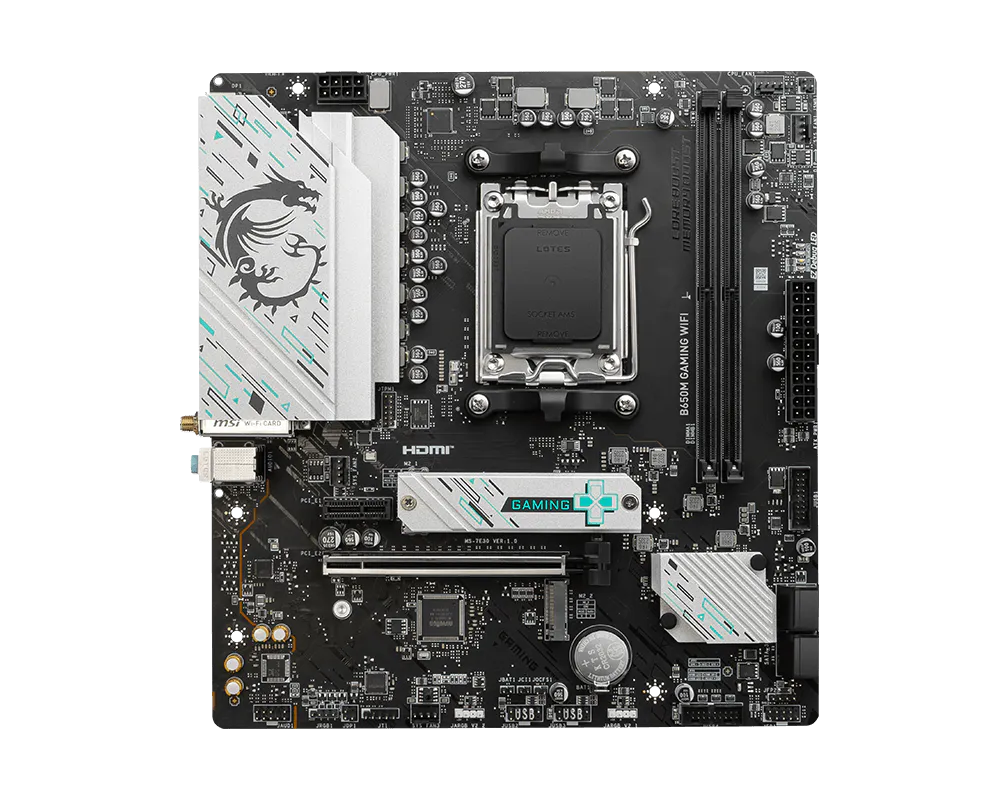 MSI B650M GAMING WIFI Motherboard, AMD Ryzen AM5 Socket, DDR5, PCIe 4.0, mATX | 911-7E30-009 thumbnail 2