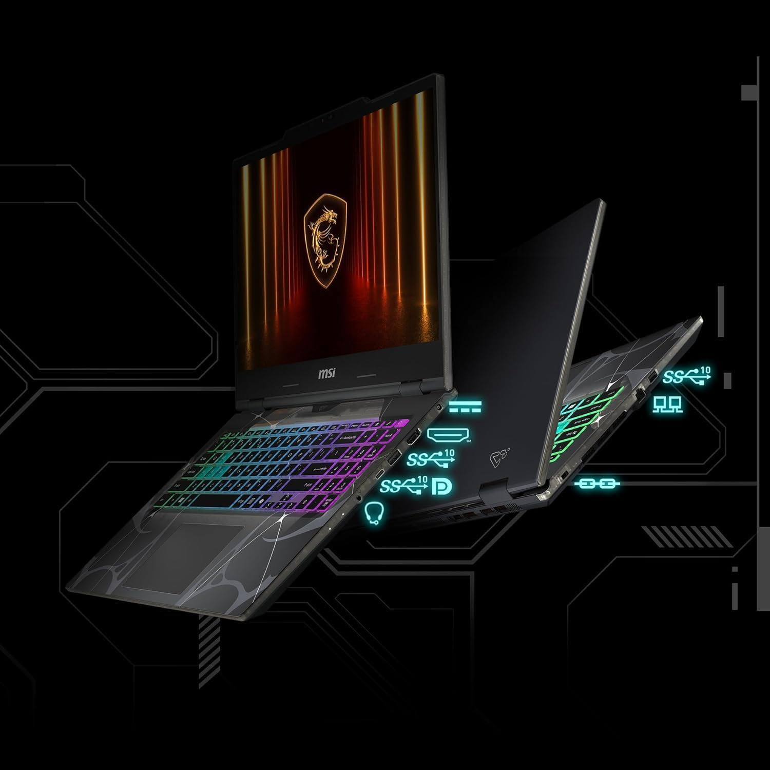 MSI Cyborg 15 B13WEKG 15.6" Gaming Laptop, Intel Core i7-13620H, NVIDIA RTX 5050 8GB, 16GB RAM, 512GB SSD, 144Hz FHD, Eng Keyboard | 9S7-15Q342-493 thumbnail 3