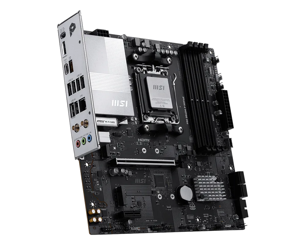 MSI PRO B840M-P WIFI 6E Motherboard, AMD Ryzen AM5 Socket, DDR5, PCIe 4.0, mATX | 911-7E77-002 thumbnail 3