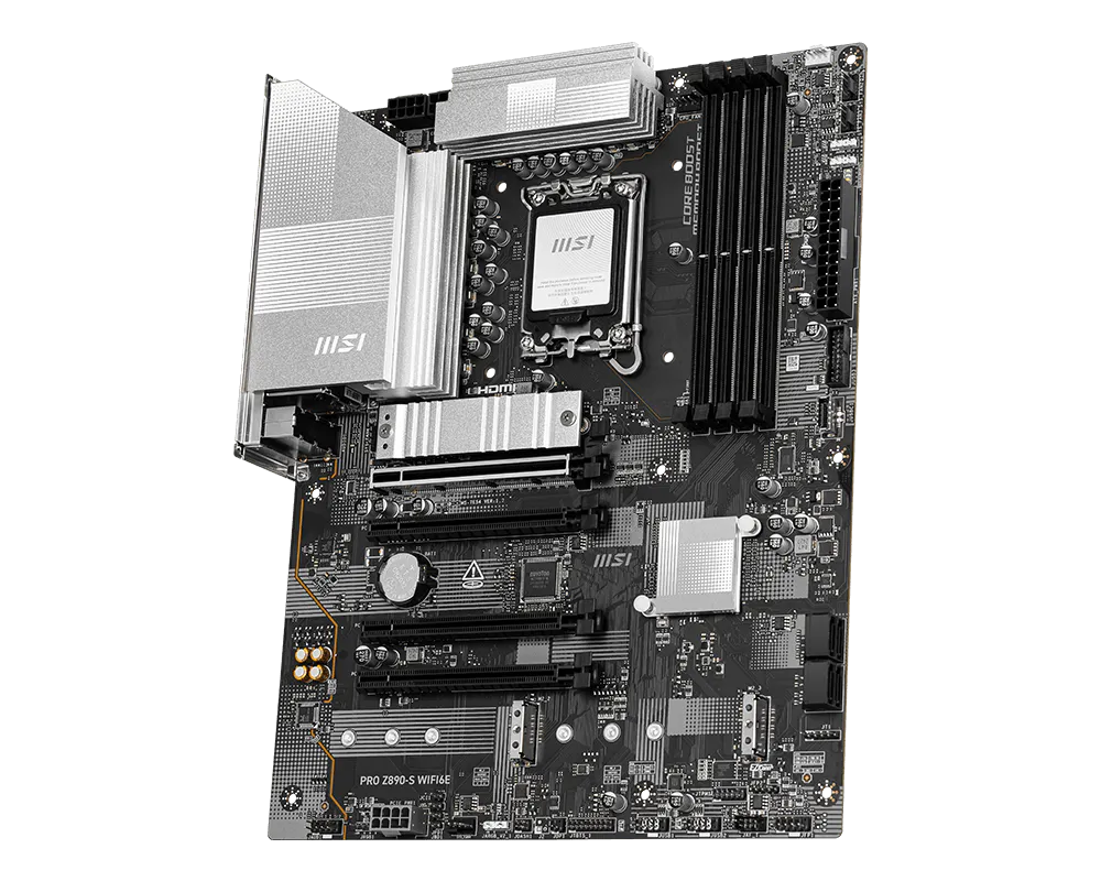 MSI PRO Z890-S WIFI Motherboard, Intel Core Ultra Support, LGA 1851, DDR5, PCIe 5.0, WiFi 6E, ATX | 911-7E54-010 thumbnail 3