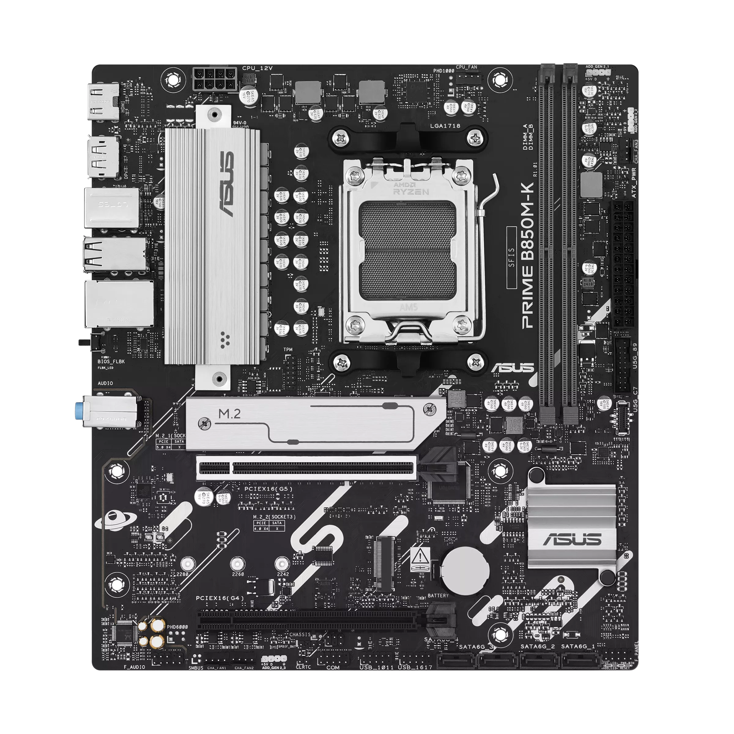 ASUS Prime B850M-K AMD B850 mATX Motherboard, Ryzen AM5 Socket, PCIe 5.0, DDR5 | 90MB1LV0-M0EAY0 thumbnail 2